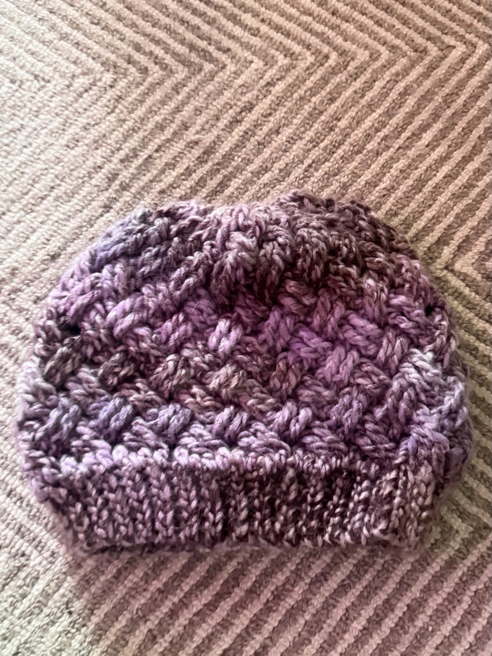 Handmade  Purple Knit Beanie